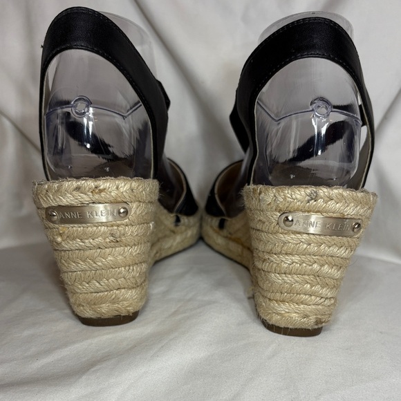 Anne Klein Aneesa Espadrille Wedge Sandals Black 9.5 - Picture 8 of 12